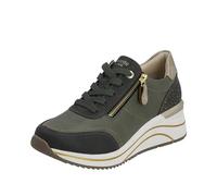 Keilsneaker REMONTE Gr. 40, grün (khaki kombiniert) Damen Schuhe Sneaker mit praktischem Wechselfußbett, Freizeitschuh, Halbschuh, Schnürschuh (54821532-40)