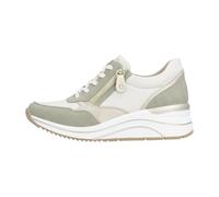 Keilsneaker REMONTE, Damen, Gr. 45, muschel, salbei, Lederimitat, kontrastfarbene Details, Schuhe Sneaker, Freizeitschuh, Halbschuh, Schnürschuh, vegane Verarbeitung (41619666-45) muschel, salbei
