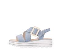 Keilsandalette REMONTE "Remonte Sandalen Leder", Damen, Gr. 38, aqua, Leder, Schuhe (34184542-38) aqua