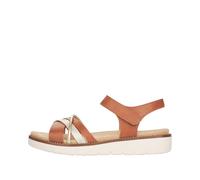 Riemchensandale REMONTE Gr. 42, braun (braun, goldfarben) Damen Schuhe Sandalen mit herausnehmbarer Softeinlage (10955220-42)