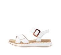 Keilsandalette REMONTE, Damen, Gr. 36, sanftes weiß, Leder, unifarben, Basic, Schuhe, Sommerschuh, Sandalette mit zwei praktischen Klettverschlüssen (26317550-36) sanftes weiß