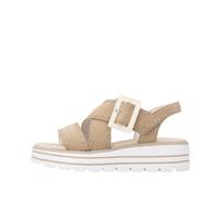 Plateausandaletten REMONTE, Damen, Gr. 38, hellbeige, Ziegenveloursleder, unifarben, Schuhe, Sommerschuh, Riemchensandale mit Klettverschluss (26651121-38) hellbeige