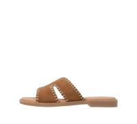 Pantolette REMONTE, Damen, Gr. 41, braun, Ziegenveloursleder, Schuhe Pantolette, Sommerschuh, Flat, Strandschuh mit Feel Soft-Ausstattung (35058144-41) braun