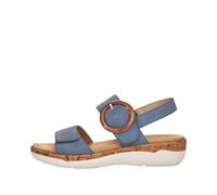 Remonte Riemchensandale R6853-14 Leder Keilabsatz herausnehmbares Fußbett jeansblau Gr. 37