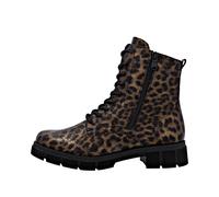 Schnürstiefelette REMONTE, Damen, Gr. 36, leo antik, Lederimitat, metallic, modisch, Schuhe, Schnürboots, Stiefelette, Profilsohle, mit Glitzer-Schnürsenkel (98902225-36) leo antik