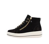 Remonte Damen High-Top Sneaker D1C70, Frauen Halbschuhe,lose Einlage,straßenschuhe,Strassenschuhe,Freizeitschuhe,Turnschuhe,schwarz (02),37 EU