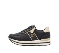 Remonte Damen Sneaker D1327 Low-Top Strassschuh schwarz/muschel Größe 38
