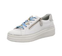 Plateausneaker REMONTE, Damen, Gr. 41, weiß, perlmutt, Leder, unifarben mit Farbeinsatz, Schuhe Plateausneaker, Freizeitschuh, Halbschuh, Schnürer mit Wechselfußbett (25290823-41) weiß, perlmutt