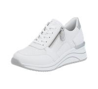 Remonte Damen Low-Top Sneaker D0T06, Frauen Halbschuhe,lose Einlage,Laufschuhe,schnürschuhe,schnürer,Plateausohle,Sportschuhe,Weiss Kombi (80),44 EU