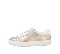 Plateausneaker REMONTE, Damen, Gr. 39, beige (hellbeige, weiß), Leder, metallic, sportlich, Schuhe, Schnürschuh, Freizeitschuh, Halbschuh mit Kontrastbesatz (96139436-39) hellbeige, weiß