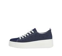 Plateausneaker REMONTE Gr. 41, blau (dunkelblau) Damen Schuhe Sneaker mit Kontrastnähten, Freizeitschuh, Halbschuh, Schnürschuh (38934456-41)