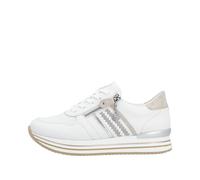 Remonte Damen Low-Top Sneaker D1318, Frauen Halbschuhe,lose Einlage,Turnschuhe,Laufschuhe,Freizeit,sportlich,straßenschuhe,Weiss Kombi (80),39 EU