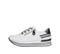 Remonte Damen Low-Top Sneaker D1312, Frauen Halbschuhe,lose Einlage,Laufschuhe,Freizeit,sportlich,straßenschuhe,Strassenschuhe,Weiss Kombi (80),41 EU