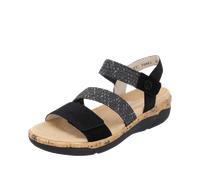 Remonte Dorndorf Keilsandalette Damen Gr. 41 Schwarz Lederimitat Bast Soft-Fußbett