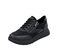 Plateausneaker REMONTE, Damen, Gr. 40, schwarz, Lacklederimitat, Lederimitat, Textil, unifarben, Schuhe Plateausneaker, Schnürschuh, Halbschuh, Freizeitsneaker mit gepolstertem Schaftrand (54076054-40