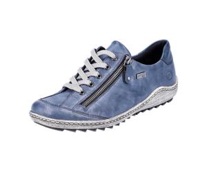 Remonte Komfort Schnürhalbschuh extra weit für Damen, blau, Größe 43 EU