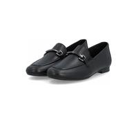 Loafer REMONTE, Damen, Gr. 37, schwarz, Leder, unifarben, Schuhe Loafer, Slipper, Schlupfschuh, Spangenschuh mit kleinen Stretcheinsätzen (38352147-37) schwarz