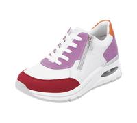 Keilsneaker REMONTE "Elisabeth Hurley-Collection", Damen, Gr. 39, bunt (weiß multi), Leder, Lederimitat, kontrastfarbene Details, sportlich, Schuhe, Freizeitschuh, Halbschuh, Schnürer mit herausnehmba