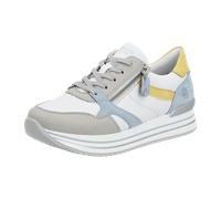 Sneaker REMONTE Gr. 38, weiß (weiß, kombiniert) Damen Schuhe Sneaker mit modischem Kontrastbesatz, Freizeitschuh, Halbschuh, Schnürschuh (18824665-38)