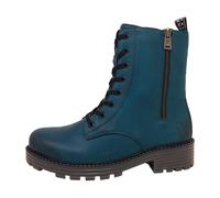 Remonte Damen Combat Boots D0W71, Frauen Stiefeletten,lose Einlage,gefüttert,Stiefel,Bootee,Booties,halbstiefel,Kurzstiefel,blau (12),39 EU