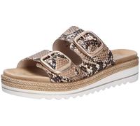 Pantolette REMONTE, Damen, Gr. 43, braun, schwarz, Lederimitat, Basic, Schuhe Pantolette, Sommerschuh, Hausschuh, Klettschuh mit Lite´n Soft-Ausstattung (85114968-43) braun, schwarz