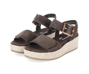 Remonte Plateau-Sandalen - Gr. 42 - Braun - Rauleder