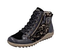 Schnürboots REMONTE, Damen, Gr. 39, bunt (schwarz, kupferfarben), Glattleder, Veloursleder, Basic, Schuhe Schnürboots, Winterboots, Stiefelette, Casual Boots, wasserabweisende TEX-Membran (13590547-39