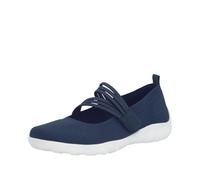 Riemchenballerina REMONTE, Damen, Gr. 36, nachtblau, Textil, unifarben, Schuhe Riemchenballerina, Slipper, Schlupfschuh, Sommerschuh, Klettschuh mit Softfußbett (54195511-36) nachtblau