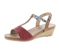 Remonte R4459 Damen Keilsandalen,Sandalette,Keilabsatz,Sommerschuh,bequem,rosso/nuss/nuss-antik/33,39 EU / 6 UK