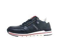 Keilsneaker REMONTE, Damen, Gr. 38, nachtblau, weiß, rot, Leder, unifarben mit Farbeinsätzen, Schuhe Sneaker, mit gepolstertem Fußbett, Freizeitschuh, Halbschuh, Schnürschuh (15955767-38) nachtblau, w