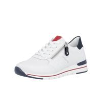 Remonte Keilsneaker R6705 Damen Leder mit gepolstertem Fußbett Weiß/Dunkelblau/Rot Gr. 37