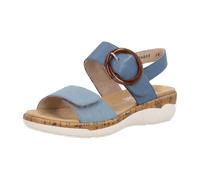 Keilsandalette REMONTE, Damen, Gr. 40, jeansblau, Leder, Lederimitat, Schuhe, Sommerschuh, Riemchensandale, praktische Klettverschlüsse (92739035-40) jeansblau