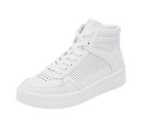 Plateausneaker REMONTE, Damen, Gr. 43, weiß, Leder, Lederimitat, unifarben, sportlich, Schuhe, Freizeitschuh, Schnürschuh, High Top-Sneaker mit Kontrastbesatz (92580224-43) weiß