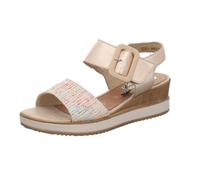 Keilsandalette REMONTE Gr. 42, goldfarben (goldfarben, kupfer) Damen Schuhe Sandaletten mit Klettverschluss unter der Zierschnalle (37701840-42)