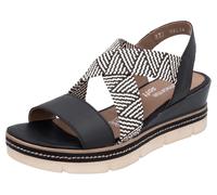 Remonte, Riemchensandale, Sommerschuh, Bequemschuh mit Muster (28461451-38) schwarz, creme