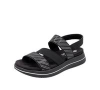 Remonte Damen Riemchensandalen D1J59, Frauen Sandalen,lose Einlage,Freizeitschuhe,offene Schuhe,Strandschuhe,Sandaletten,flach,schwarz Kombi (03),37 EU