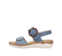 Keilsandalette REMONTE, Damen, Gr. 40, jeansblau, Leder, Lederimitat, Schuhe, Sommerschuh, Riemchensandale, praktische Klettverschlüsse (92739035-40) jeansblau