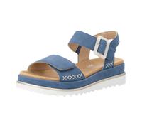 Plateausandaletten REMONTE, Damen, Gr. 39, jeansblau, Leder, unifarben, Schuhe, Sommerschuh, Keilsandale mit praktischen Klettverschlüssen (98148827-39) jeansblau
