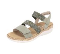 Remonte Damen Riemchensandalen R6861, Frauen Sandalen,lose Einlage,Freizeitschuhe,offene Schuhe,Strandschuhe,Sandaletten,Sommersandalen,grün (52),41 EU