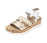 Remonte Dorndorf Damen Riemchensandalen D2P50 – flach, bequem, lose Einlage – Weiß/Kombi (80) 41 EU