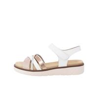 Riemchensandale REMONTE, Damen, Gr. 43, rosa (weiß, roségoldfarben), Lederimitat, sportlich, Schuhe, Keilabsatz, Sommerschuh, Sandalette mit herausnehmbarer Softeinlage, Topseller (36886939-43) weiß,