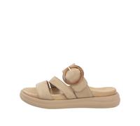 Pantolette REMONTE, Damen, Gr. 36, beige (natur), Veloursleder, modisch, Schuhe, Sommerschuh, Schlupfschuh, Komfortschuh mit großer Zierschnalle (15562405-36) natur