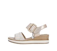 Keilsandalette REMONTE Gr. 40, goldfarben (goldfarben, kupfer) Damen Schuhe Sandaletten mit Klettverschluss unter der Zierschnalle (37701840-40)