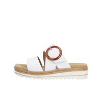 Pantolette REMONTE, Damen, Gr. 43, weiß, Leder, Schuhe Pantolette, Keilabsatz, Sommerschuh, Schlappen mit Zierschnalle (30921858-43) weiß