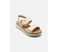 Remonte Riemchensandale D2K50 Damen Leder Klettverschlüsse Unifarben Beige Gr. 43