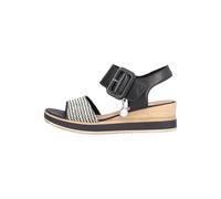 Remonte "ELLE-Collection" Sommerschuh, Sandale, Bequemschuh mit Klett unter der Zierschnalle (55853169-37) schwarz, creme