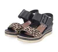 Remonte Sandalen - Gr. 42 - Schwarz - Leder und Synthetik
