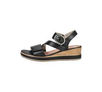 Remonte Keilsandalette D6466 Leder schwarz – Damen Größe 41 – Riemchensandale mit Klettverschlüssen