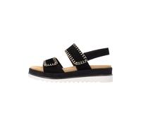 Keilsandalette REMONTE "Remonte Sandalen Leder", Damen, Gr. 42, schwarz, Leder, Schuhe (54124016-42) schwarz