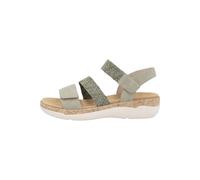 Remonte Damen Riemchensandalen R6861, Frauen Sandalen,lose Einlage,Sommersandalen,bequem,flach,Sommerschuhe,Freizeitschuhe,Strandschuhe,grün (52),39 EU